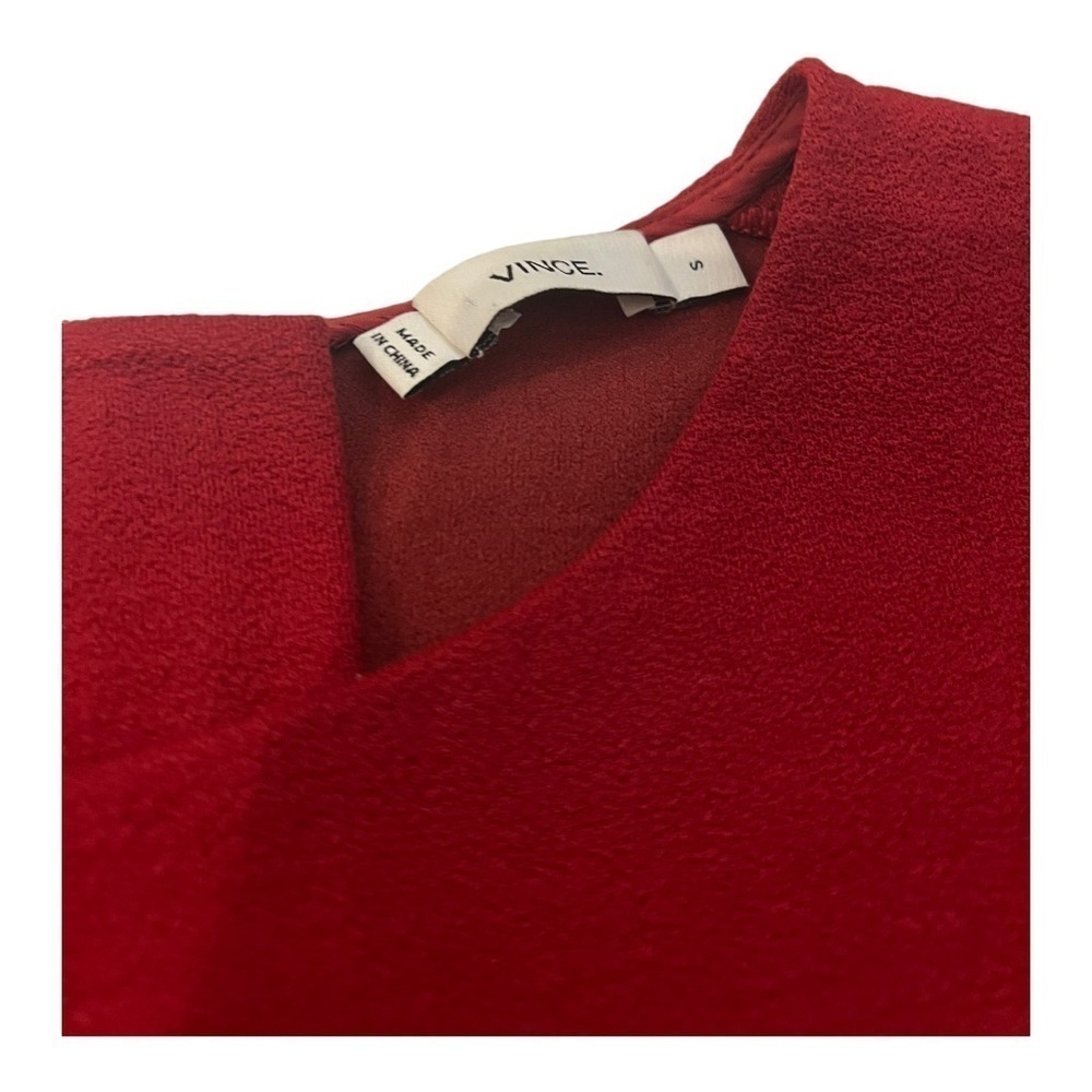 Vince Crimson Red Bouclé Knee Length Dress Size Small - Picture 7 of 13